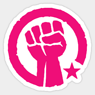 Hot Pink Raised Fist Sticker